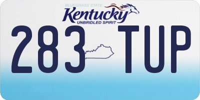KY license plate 283TUP