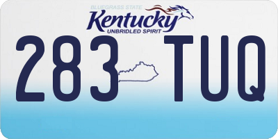 KY license plate 283TUQ