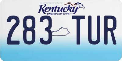 KY license plate 283TUR