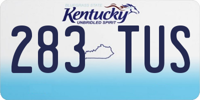 KY license plate 283TUS