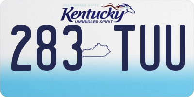 KY license plate 283TUU
