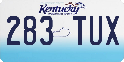 KY license plate 283TUX