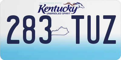 KY license plate 283TUZ