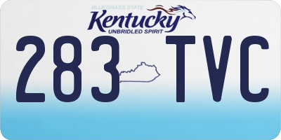 KY license plate 283TVC