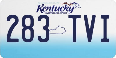 KY license plate 283TVI