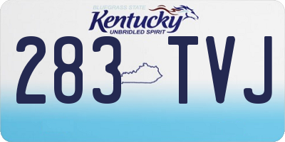 KY license plate 283TVJ
