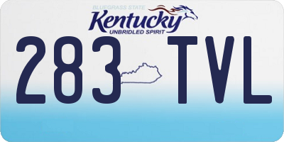 KY license plate 283TVL