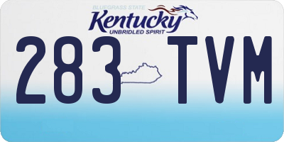 KY license plate 283TVM