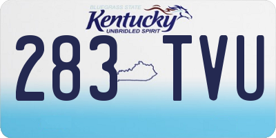 KY license plate 283TVU