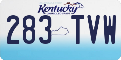 KY license plate 283TVW