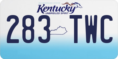 KY license plate 283TWC