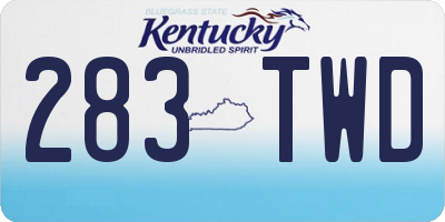 KY license plate 283TWD