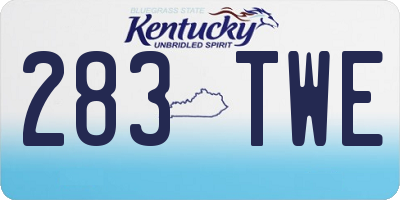 KY license plate 283TWE