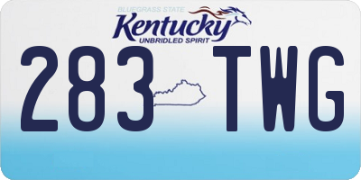 KY license plate 283TWG