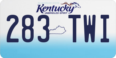 KY license plate 283TWI