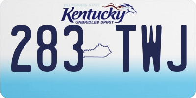 KY license plate 283TWJ