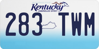 KY license plate 283TWM