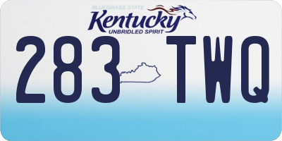 KY license plate 283TWQ