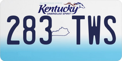KY license plate 283TWS