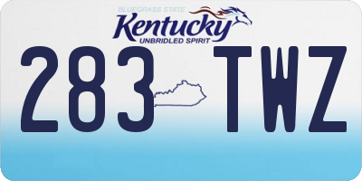 KY license plate 283TWZ