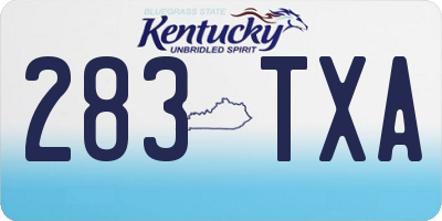 KY license plate 283TXA