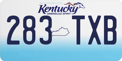 KY license plate 283TXB
