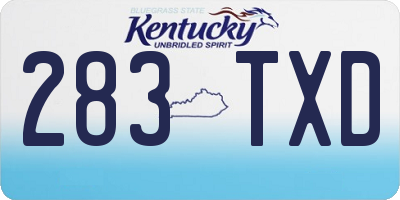 KY license plate 283TXD