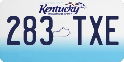 KY license plate 283TXE