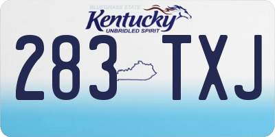 KY license plate 283TXJ