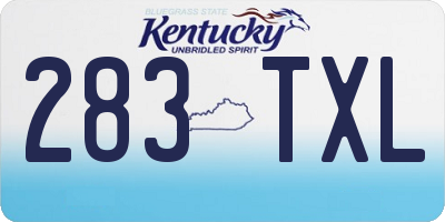 KY license plate 283TXL