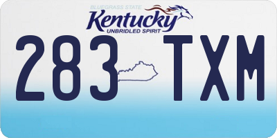 KY license plate 283TXM