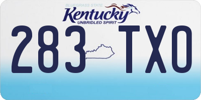 KY license plate 283TXO
