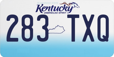 KY license plate 283TXQ