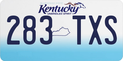 KY license plate 283TXS
