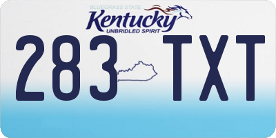 KY license plate 283TXT