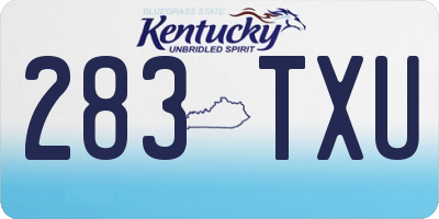 KY license plate 283TXU