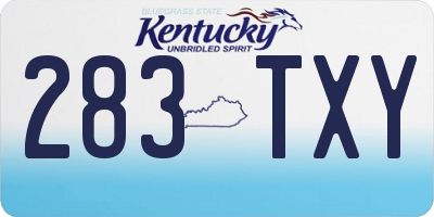 KY license plate 283TXY