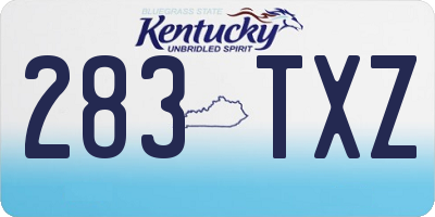KY license plate 283TXZ