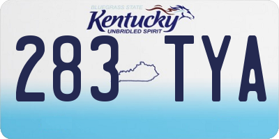 KY license plate 283TYA