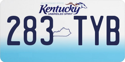 KY license plate 283TYB