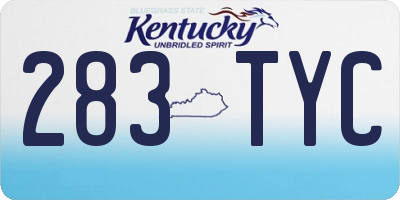 KY license plate 283TYC