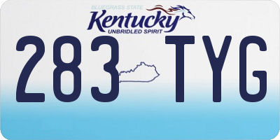 KY license plate 283TYG