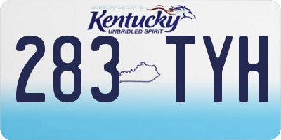 KY license plate 283TYH