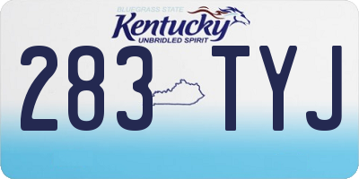 KY license plate 283TYJ