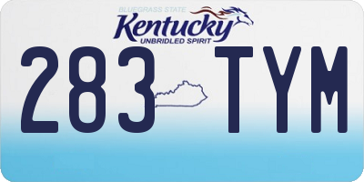 KY license plate 283TYM