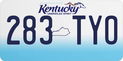 KY license plate 283TYO