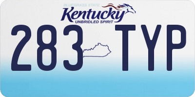 KY license plate 283TYP