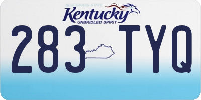 KY license plate 283TYQ