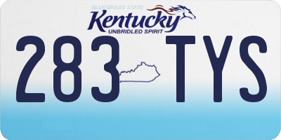 KY license plate 283TYS