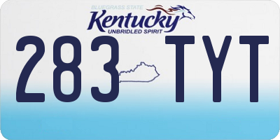 KY license plate 283TYT